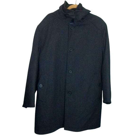 Vintage Izod Gray Mid Length Quilted Overcoat Jacket Size Large - Picture 2 of 9